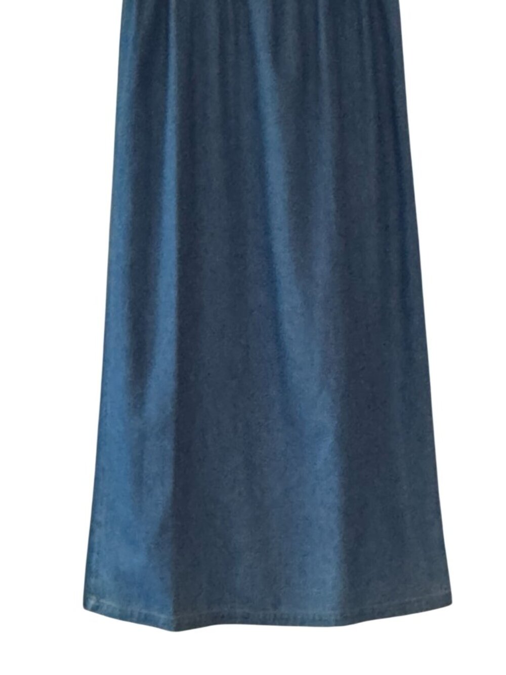 Vintage CMC Color Me Cotton Denim Maxi Skirt Size M Blue Elastic Waist Made in U - Picture 3 of 8